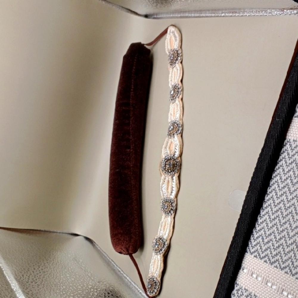 Elegant Cream and Brown Headband
